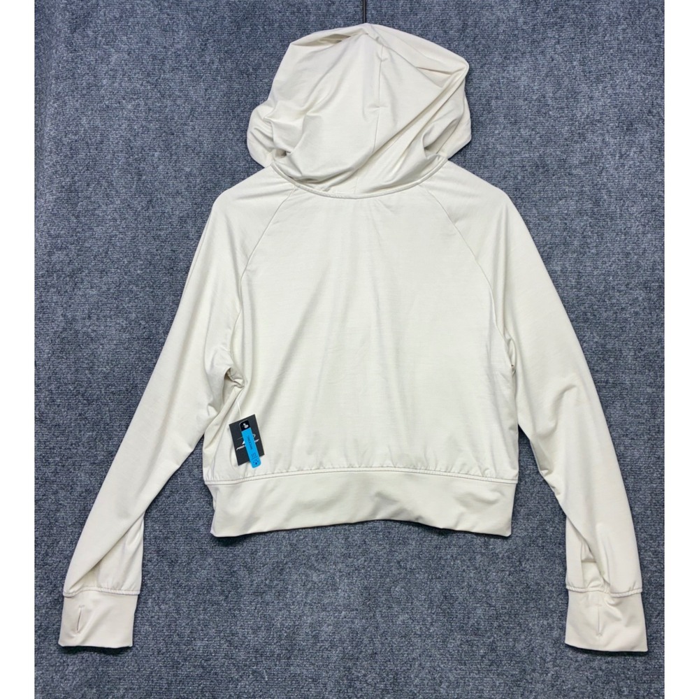 Pro Player Track Jacket Oatmeal XL Full Zip Cropped Hoodie Wicking Thumbholes